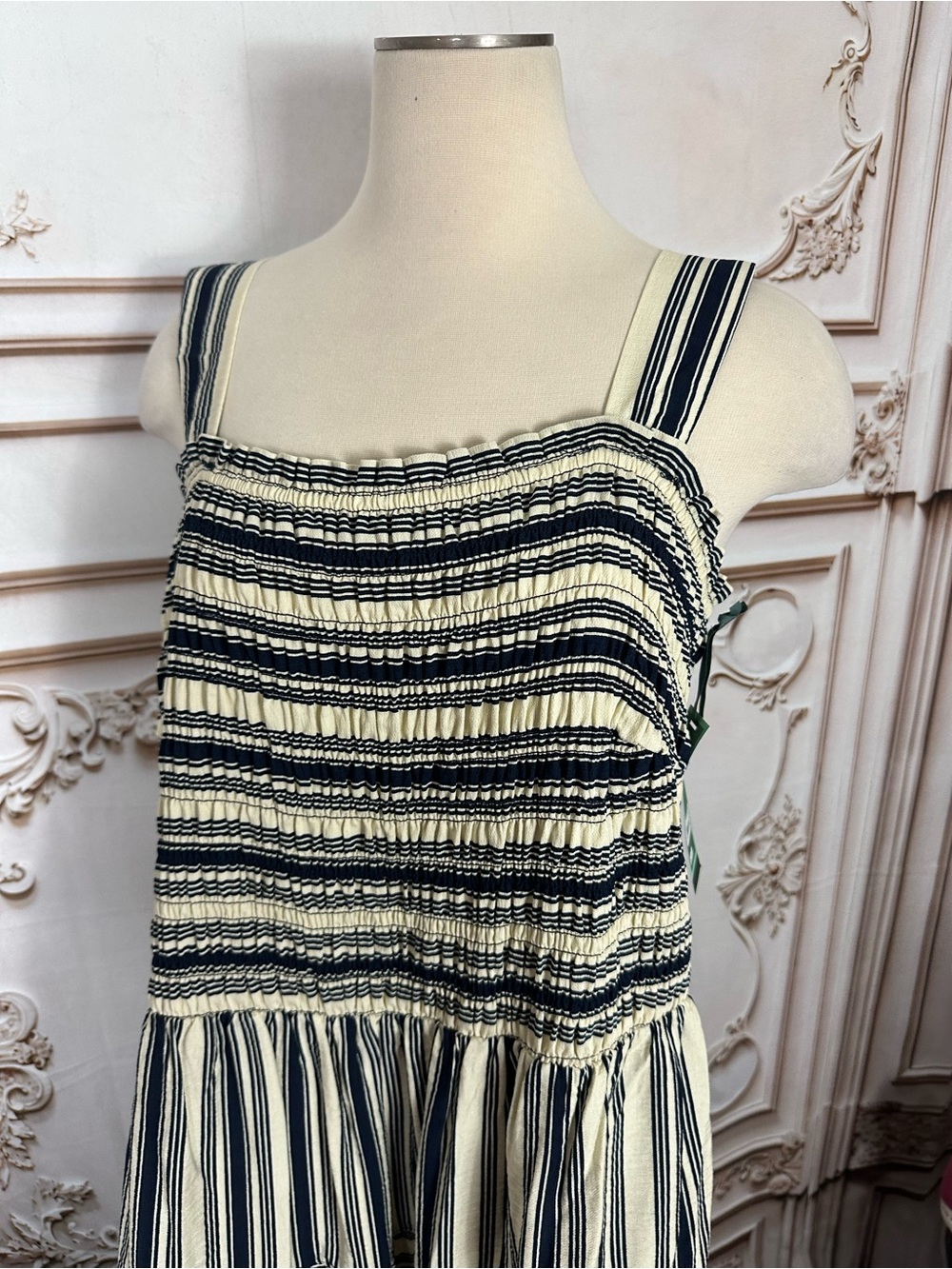 Terra & Sky Navy and White Striped Maxi with Red Bow Belt - Picture 3 of 11